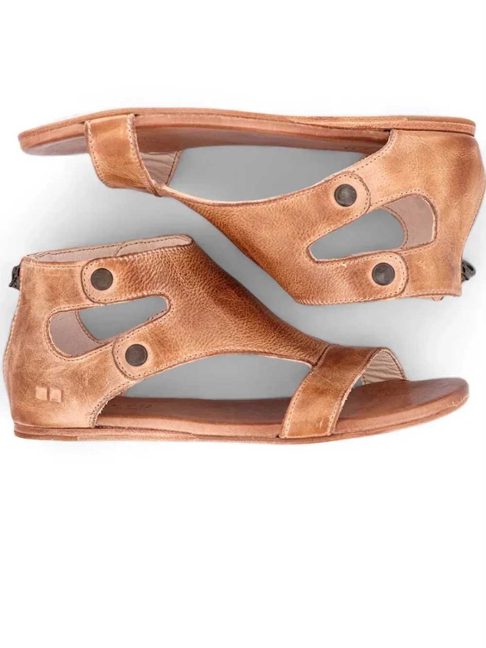 NIB, BedStu SOTO Cutout Stud Detail Back Zip Leather Sandal, Size 9 - Picture 3 of 9